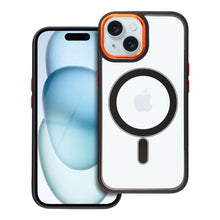 Заредете изображение във визуализатора на галерията – COLOR EDGE MAG COVER case compatible with MagSafe for IPHONE 15 black gold
