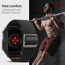 Заредете изображение във визуализатора на галерията – Spigen Lite Fit Pro case with strap for Apple Watch 4 / 5 / 6 / 7 / 8 / 9 / SE (44 / 45 mm) - matte black
