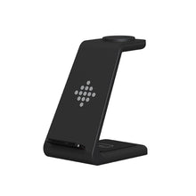 Заредете изображение във визуализатора на галерията – Tech-Protect A7 10W inductive charger in the form of a 3-in-1 stand for smartphone / headphones / smartwatch - black
