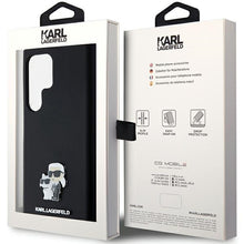Заредете изображение във визуализатора на галерията – Original Pouch KARL LAGERFELD  hardcase Silicone Karl&amp;Choupette Metal Pin KLHCS24LSMHKCNPK for Samsung Galaxy S24 Ultra black
