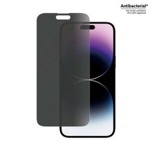Заредете изображение във визуализатора на галерията – PanzerGlass Classic Fit antibacterial privacy glass for iPhone 14 Pro Max
