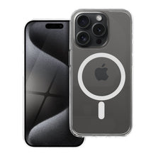 Заредете изображение във визуализатора на галерията – Case for iPhone 15 PRO Forcell F-Protect Clear Hybrid Premium compatible with Magsafe clear 
