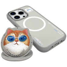 Заредете изображение във визуализатора на галерията – NIMMY case GLASSES COOL CAT compatible with MagSafe for IPHONE 16 Pro gray
