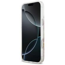 Заредете изображение във визуализатора на галерията – GUESS case for IPHONE 17 Pro Max compatible with MagSafe GUHMP17XRBFGFGMP (Resin Flowers and Glitter) pink
