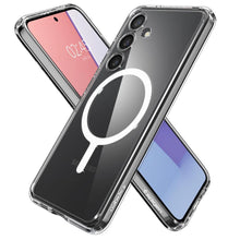 Заредете изображение във визуализатора на галерията – Spigen Crystal Hybrid OneTap Ring Case with MagSafe for Samsung Galaxy S24 - Transparent and White

