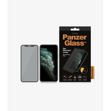 Заредете изображение във визуализатора на галерията – PanzerGlass E2E Super+ privacy tempered glass for iPhone Xs Max / 11 Pro Max - with black frame
