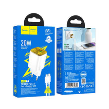 Заредете изображение във визуализатора на галерията – HOCO wall charger USB A + Type C + cable Type C to Lightning PD QC3.0 3A 20W N52 white
