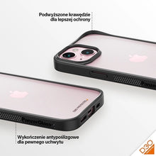 Заредете изображение във визуализатора на галерията – Military Grade Certified PanzerGlass ClearCase iPhone 15 Case - Transparent &amp; Black
