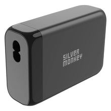 Заредете изображение във визуализатора на галерията – Silver Monkey SMA151 130W 3xUSB-C PD USB-A QC 3.0 GaN Charger with Detachable Power Cable - White
