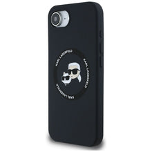 Заредете изображение във визуализатора на галерията – KARL LAGERFELD case for IPHONE 16e compatible with MagSafe KLHMPSE4SKCHTCK (Silicone Double Heads) black
