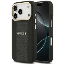 Заредете изображение във визуализатора на галерията – GUESS case for IPHONE 17 Pro compatible with MagSafe GUHMP17LPG4SEMCK (PU W/ 4G Stripe) black

