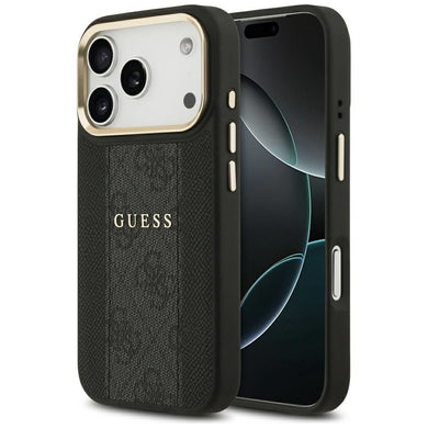 GUESS case for IPHONE 17 Pro compatible with MagSafe GUHMP17LPG4SEMCK (PU W/ 4G Stripe) black