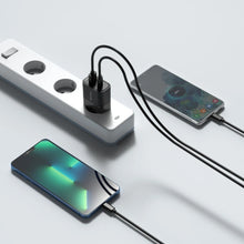 Заредете изображение във визуализатора на галерията – Tech-Protect C30W USB-C PD 30W / USB-A QC 3.0 network charger - black
