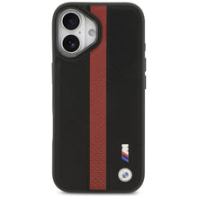 Заредете изображение във визуализатора на галерията – BMW case for IPHONE 17 compatible with MagSafe BMHMP17S25PCPSKR (PU Perfotated Stripe Logo) red
