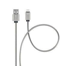 Заредете изображение във визуализатора на галерията – FORCELL cable USB to iPhone Lightning 8-pin 2,4A 12W Metal C236 1m silver
