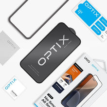 Заредете изображение във визуализатора на галерията – Uniq Optix Matte frosted tempered glass for iPhone 15 Plus / 14 Pro Max with applicator
