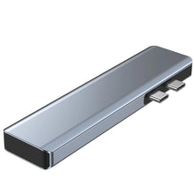Заредете изображение във визуализатора на галерията – HUB Tech-Protect V5 7in1 2x USB-C - USB-A 3.0 / USB-A 2.0 / 2x USB-C / HDMI / micro SD / TF / SD card reader - gray
