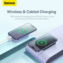 Заредете изображение във визуализатора на галерията – Baseus Magnetic Mini 20000 mAh 20W Powerbank - black + USB-C / USB-C cable
