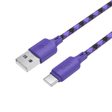 Заредете изображение във визуализатора на галерията – Cable USB A to USB C Hoco 3A 1 m X116 gradient purple
