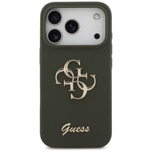 Заредете изображение във визуализатора на галерията – GUESS case for IPHONE 17 Pro Max GUHCP17XSC4GSMA (Silicone W/ Big 4G Script) khaki
