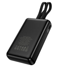 Заредете изображение във визуализатора на галерията – Powerbank 20000 mAh QC PD 22,5W with built-in cables USB C+ Lightning Hoco J162A black
