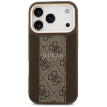 Заредете изображение във визуализатора на галерията – GUESS case for IPHONE 17 Pro compatible with MagSafe GUHMP17LPG4SEMCW (PU W/ 4G Stripe) brown
