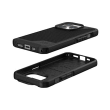 Заредете изображение във визуализатора на галерията – (UAG) Urban Armor Gear Metropolis LT case compatible with MagSafe for IPHONE 15 PRO kevlar black
