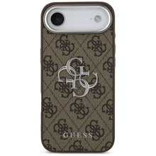Заредете изображение във визуализатора на галерията – GUESS case fir IPHONE 17 Air GUHCP17MP4G4SMCW (4G PU Leather Case with Big 4G AND Classic Logo and Silver Metal Camera Frame) brown
