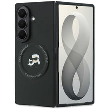 Заредете изображение във визуализатора на галерията – KARL LAGERFELD case for SAMSUNG GALAXY Z FOLD 8 ULTRA compatible with MagSafe (Karl&amp;Choupette Saffiano Pins) black
