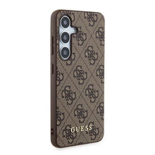 Заредете изображение във визуализатора на галерията – Guess 4G Metal Gold Logo case for Samsung Galaxy S24 - brown
