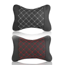 Заредете изображение във визуализатора на галерията – Car headrest pillow with stitching black white
