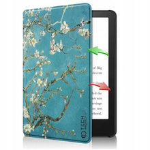Заредете изображение във визуализатора на галерията – Tech-Protect SmartCase case for Kindle Paperwhite V / 5 / Signature Edition - blue with sakura flowers
