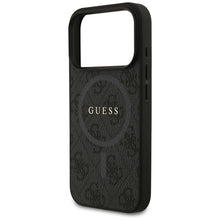 Заредете изображение във визуализатора на галерията – GUESS case for IPHONE 17 Pro compatible with MagSafe GUHMP17LG4GFRK (PU 4G Ring Classic Logo) black
