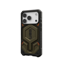 Заредете изображение във визуализатора на галерията – UAG Urban Armor Gear case MONARCH PRO compatible with MagSafe for IPHONE 17 Pro kevlar element green
