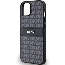 Заредете изображение във визуализатора на галерията – Original Case DKNY hardcase Leather Mono Stripe &amp; Metal Logo DKHCP15MPRTHSLK for Iphone 15 Plus/14 Plus black
