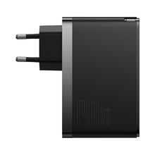 Заредете изображение във визуализатора на галерията – Baseus GaN5 Pro fast charger 2xUSB-C + USB 140W EU black (CCGP100201)
