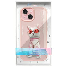 Заредете изображение във визуализатора на галерията – NIMMY case GLASSES COOL CAT for IPHONE 15 pink
