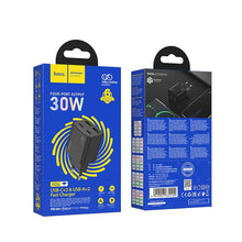 Заредете изображение във визуализатора на галерията – HOCO charger 2 x Type C + 2 x USB A PD QC3.0 3A 20W N56 black
