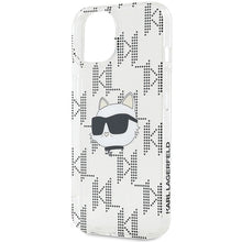Заредете изображение във визуализатора на галерията – Karl Lagerfeld IML Choupette Head &amp; Monogram case for iPhone 15 / 14 / 13 - transparent

