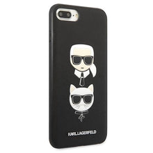 Заредете изображение във визуализатора на галерията – Karl Lagerfeld Saffiano Karl&amp;Choupette Head case for iPhone 7 Plus / iPhone 8 Plus - black
