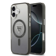 Заредете изображение във визуализатора на галерията – GUESS case for IPHONE 17 compatible with MagSafe GUHMP17SHGTMLCGK (IML Gradient W/ Triangle Logo) black
