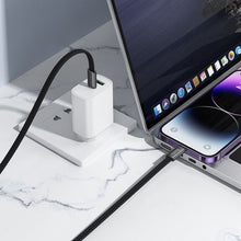 Заредете изображение във визуализатора на галерията – Flat Cable USB C to Lightning Hoco PD 30W 1 m X125 black
