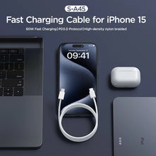 Заредете изображение във визуализатора на галерията – Joyroom S-A45 Ben Series USB-C / USB-C 60W cable 1 m - white

