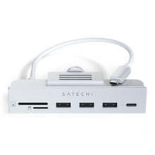 Заредете изображение във визуализатора на галерията – Adapter HUB USB C Satechi for iMac M1 2021 24" and 27" Studio Display 2022 ST-UCICHS silver
