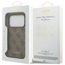 Заредете изображение във визуализатора на галерията – GUESS case for IPHONE 17 Pro GUHCP17LG4GFBR (PU 4G Classic) brown
