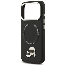 Заредете изображение във визуализатора на галерията – KARL LAGERFELD case for IPHONE 17 Pro compatible with MagSafe KLHMP17LPSMLRKCK (PU K&amp;C Pins) black
