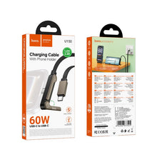 Заредете изображение във визуализатора на галерията – Cable with bracket USB C to USB C PD 60W Hoco 1,2 m U150 Exquisite black
