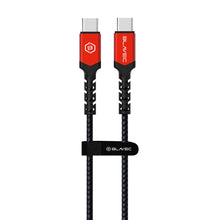 Заредете изображение във визуализатора на галерията – Blavec Cable Raptor braided - Type C to Type C - PD 60W 3A 2 metres (CRA-CC3BR20) black-red

