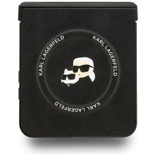 Заредете изображение във визуализатора на галерията – KARL LAGERFELD case for SAMSUNG Z Flip7 compatible with MagSafe KLHMZF7PSMLRKCK (PU K&amp;C PINS) black
