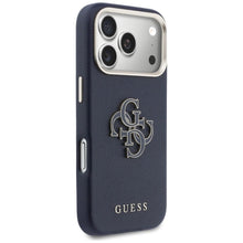 Заредете изображение във визуализатора на галерията – GUESS case for IPHONE 17 Pro Max GUHCP17X5PS4RGGB (PU FW Resin Logo) blue
